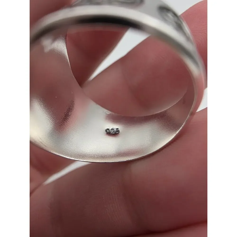Sterling Silver 925 Aztec Mayan Calender Ring Size 11.5